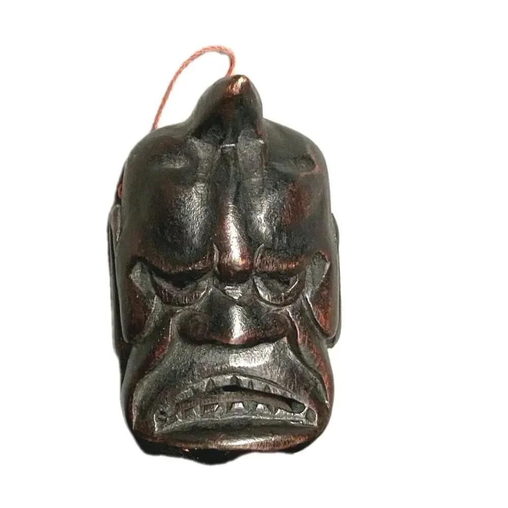 Vintage Japanese Hannya Oni Mask Wood Carved Noh Demon 6